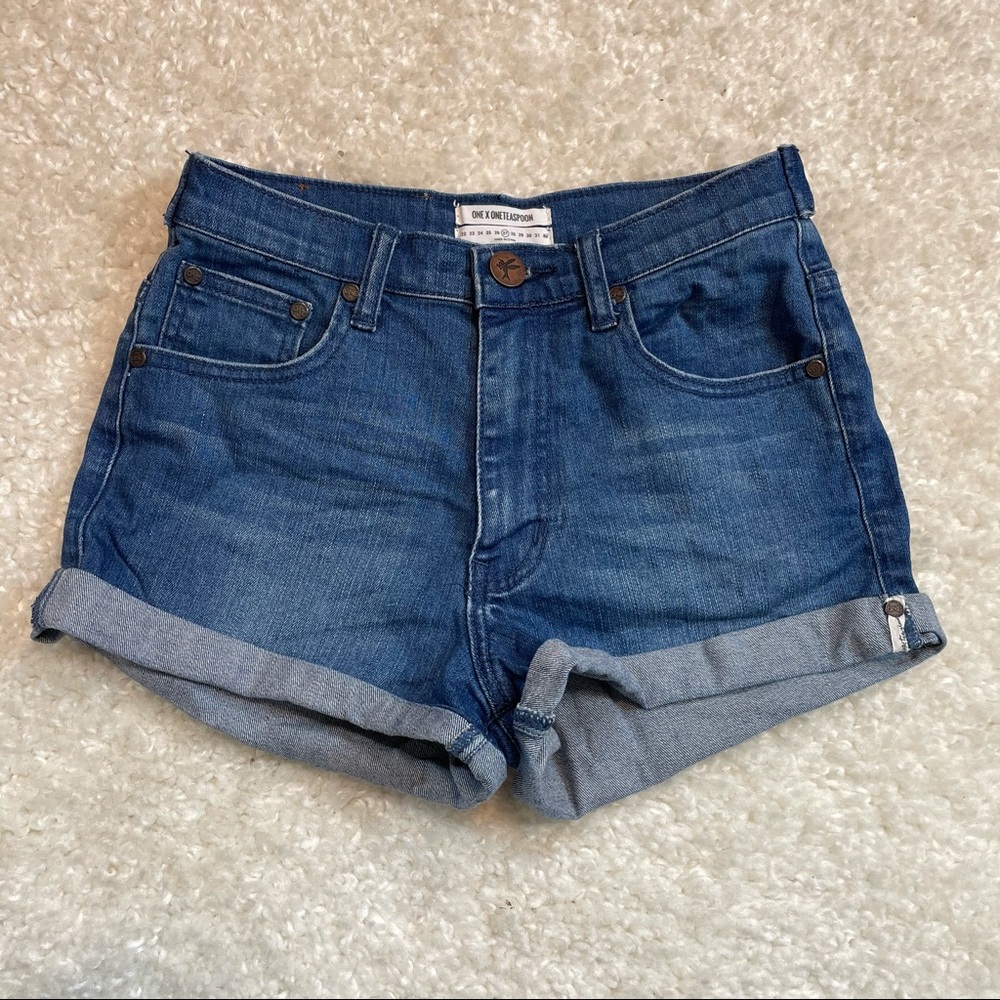One X One Teaspoon Cuffed Denim Shorts 27